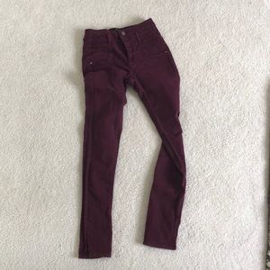 maroon jeans